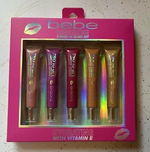 Bebe High Shine 5 Piezas Hidratante con Vitamina E Brillo Labial Set Libre de Crueldad NUEVO - Imagen 1 de 3