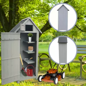 30.31"X 20.48"X 65.75" Outdoor Wooden Tool Storage Shed Store Patio Furniture - Picture 1 of 7