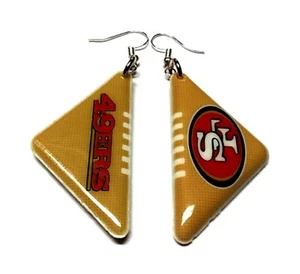 SAN FRANCISCO 49ERS EARRINGS SOFT PADDED TWO SIDED BALL NEW LICENSED NFL CHARM - Picture 1 of 2