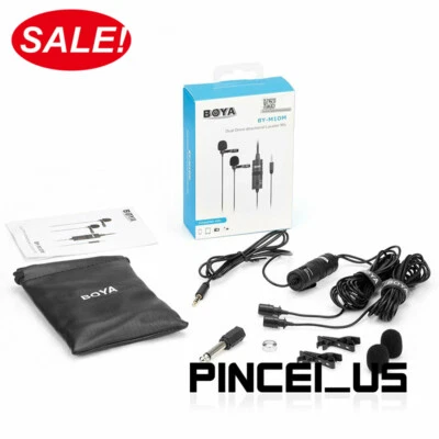 BOYA BY-M1DM Dual Lavalier Microphone Clip-on Lapel Microphon For Smartphone - Image 1 of 4