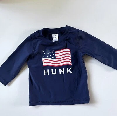 Carters baby мальчиков США плавать rash guard рубашка с длинным рукавом размер 6 месяцев темно-синий - Изображение 1 из 4