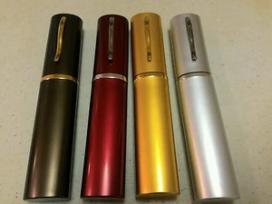4x  Reading glasses metal tube with hard case clear spring hinge strength +2.00 - Picture 1 of 3