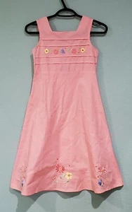 Bonnie Jean New York Vintage Dress Unworn Pink RIBBON flowers back cutout sz 10 - Picture 1 of 7