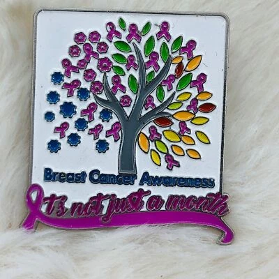 乳腺癌意识粉红色丝带别针 - 不仅仅一个月 — 第 1/2 张图片