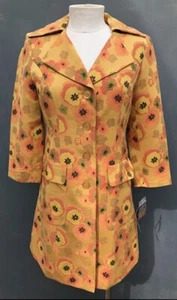 IDEOLOGY WOMEN'S YELLOW MULTI-COLOR GEOMETRIC PRINT LAB JACKET SIZE XS - Picture 1 of 12