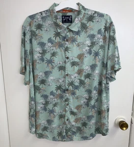 Nueva Camisa Denim y Flor Tropical Floral Hawaiana Para Hombre Talla XL Con Botones - Imagen 1 de 4