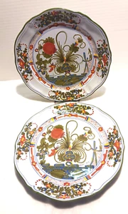 Lot of 2 Dipinto Mano RDV Blue Carnation Blue Carnation Dinner Plates10 1/2" - Picture 1 of 7
