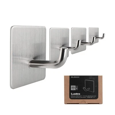 Ganchos adhesivos de acero inoxidable de alta resistencia - sin taladro, multiusos, impermeables Foto 1 de 4