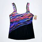 Reebok 781548 Women's Size 16 Multicolor Stretch Tankini Swimsuit Top NWT