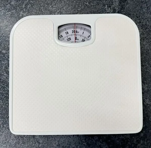 Mechanical Dial Bathroom Scales Weighing Scale Body Weight White 130kg Lost Fat - Picture 1 of 5