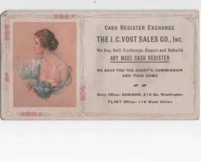 cash registers J.C. Vogt Sales Co.  "The Colonel's Best Girl' Saginaw Michigan - Image 1 of 2