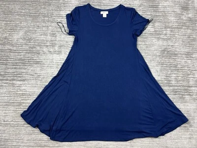Style & Co Dress Womens Medium Blue Shirt Tunic Top Shortsleeve - Image 1 of 4