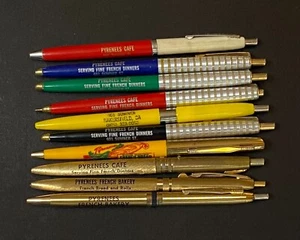 Lote de bolígrafos de colección Pyrenees French Café años 60 Bakersfield California publicidad 971A - Imagen 1 de 4