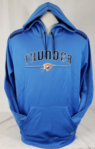 Brand New Men's NBA OKC Thunder Blue Hooded Sweater TX3 Warm - Large Cover