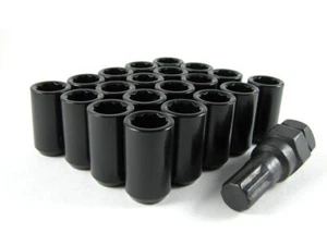 16 Pc Set Tuner Lug Nuts 12x1.5 Black Dodge Ford T-Bird Focus - Picture 1 of 4