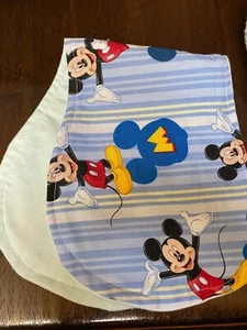 Handmade Burp Cloth Mickey on Blue Set of 2 - Picture 1 of 1