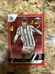 2023 TOPPS CHROME SAPPHIRE UEFA MATIAS SOULE RED ROOKIE RC/5 #147 JUVENTUS RARO - Foto 1 di 3