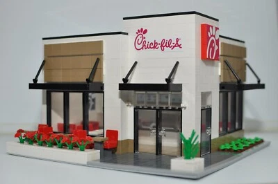 Chicken Sandwich Restaurant Creator Modular City Custom Built Brick Model MOC - Image 1 of 3