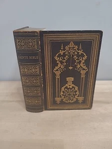 1846 HOLY BIBLE french AMERICAN BIBLE SOCIETY fine binding LEATHER antique - Picture 1 of 24