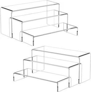Ouskr 6 Pezzi Alzate Acriliche per Espositore, 8,8 In Grande Espositore Trasparente  - Foto 1 di 7