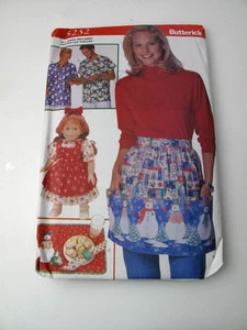 CRAFTS UNCUT BUTTERICK 5232 Patrón de Costura DELANTAL DE NAVIDAD MUÑECA ROPA CAMISA (C - Imagen 1 de 6