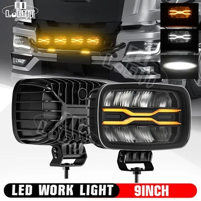 1X 9" Led Oval Fog Spot Light White Amber For Truck Lorry Volvo Renault DAF 24V - Image 1 of 4