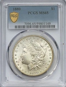 1880 Morgan Silber Dollar 1 $ - PCGS MS65 - Gold Shield - Philadelphia Mint - Bild 1 von 3