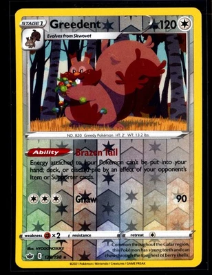 TCG Pokemon Greedent 128/198 Reverse Holo Rare NM 0919#70 - Image 1 of 2