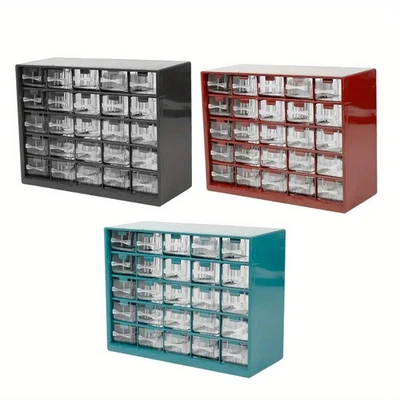 25 Multi Grid Small Parts Storage Organiser Drawer Wall Mount Component Tool Box - Image 1 of 4