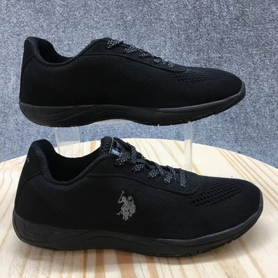US POLO ASSN Shoes Womens 11 M Monte Sporty Low Top Sneaker Black Fabric Lace Up - Image 1 of 4