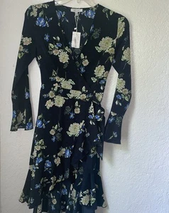 Lucy Parris women’s size small long sleeve Wrap style dress MIDI flowy Gorgeous - Picture 1 of 7