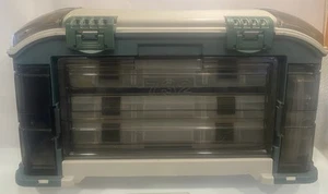 Plano 732 Outdoor Sports Angled Fishing Tackle Box Storage System, Green / Grey - Picture 1 of 9