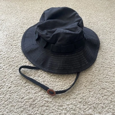 Sombrero Boonie Bucket Sol Clima Tipo ll Talla 7 1/2 Negro Hecho en EE. UU. Estilo Militar Foto 1 de 4