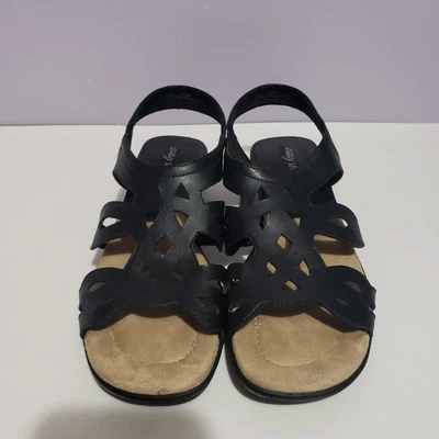Sandalias para mujer Easy Street talla 10M de imitación de cuero negras  Foto 1 de 4
