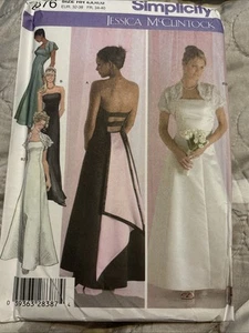 Simplicity #4876 Jessica McClintock Abendkleid mit Achselzucken Gr. 6 - 12 - UNGESCHNITTEN - Bild 1 von 2