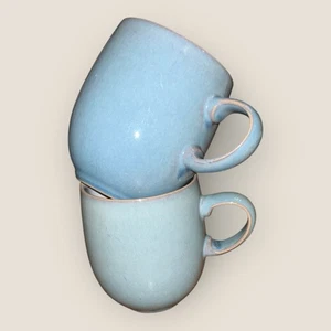 Denby Azure 2x Curve Mugs 400ml Large Discontinued Hardly Used Excellent - Picture 1 of 9