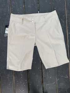 ADIDAS CLIMALITE BERMUDA-PANTALONES CORTOS DE GOLF DE TIRO ALTO. MUJER TALLA 14 NUEVO CON ETIQUETAS - Imagen 1 de 6