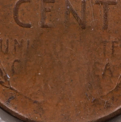 1935-P Lincoln Cent *Error* XF Strike Through Error ***RARE ORIGINAL*** - Image 1 of 3