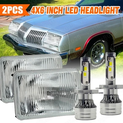2x 4x6" inch Chrome LED Headlights Hi Lo Beam Reflector for Geo Metro 1989-1997 - Image 1 of 4