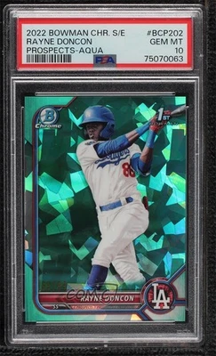 2022 Bowman Chrome Sapphire Edition Prospects Aqua /99 Rayne Doncon PSA 10 - Image 1 of 2