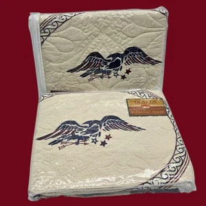Fundas de almohada Patriotic Cracker Barrel Liberty x2 American Eagle rojo blanco y azul - Imagen 1 de 13