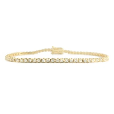 Brazalete de tenis Buttercup de diamantes redondos de oro amarillo de 14 quilates, 7 pulgadas, 1,75 CTW Foto 1 de 4