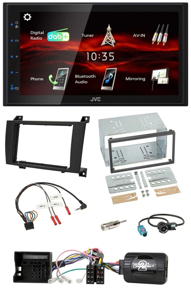 JVC USB Bluetooth Lenkrad DAB 2DIN Autoradio für Mercedes SLK R171 2004-2008 - Bild 1 von 4