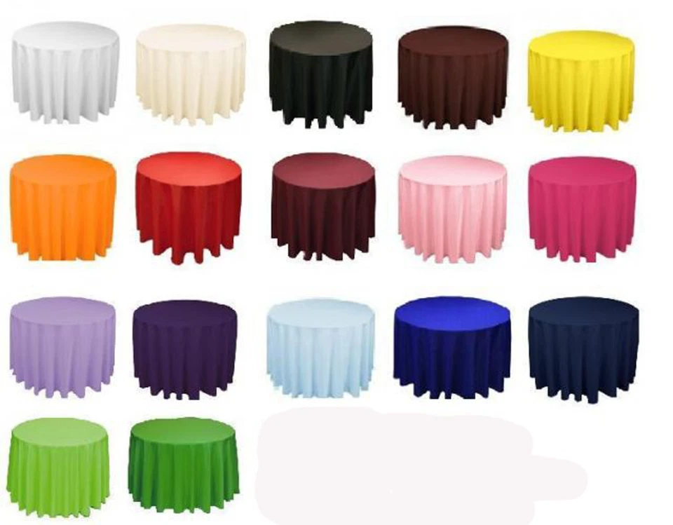 10 manteles redondos de 132 pulgadas 100 % poliéster 6 pies cubierta de mesa 25 colores evento Foto 1 de 1