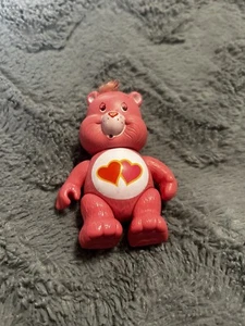 Vintage 1983 Love A Lot Bear Care Bears Poseable 3" Figure Pink Hearts - Picture 1 of 4