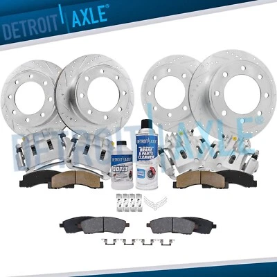 Pinzas de freno de rotores perforados delanteros traseros 4x4 para 2000-2004 F-250 Super Duty Foto 1 de 4