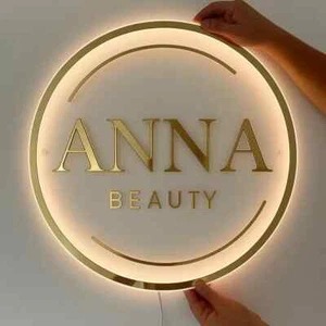 Custom Backlit Acrylic Logo Sign – LED Acrylic Wall Sign for Spa, Salon, Bakery - Picture 1 of 11