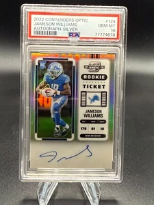 2022 Panini Contenders Optic Jameson Williams Rookie Silver Auto RC PSA GEM 10 - Picture 1 of 1