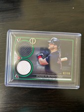 2020 Topps Tribute Andrew Benintendi Dual Jersey Relic Green /99 Red Sox