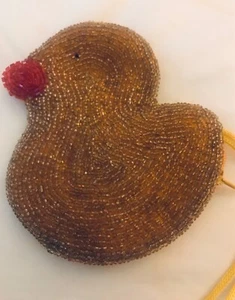 Antique Beaded DUCK~ CHICK CHANGE PURSE - Picture 1 of 7